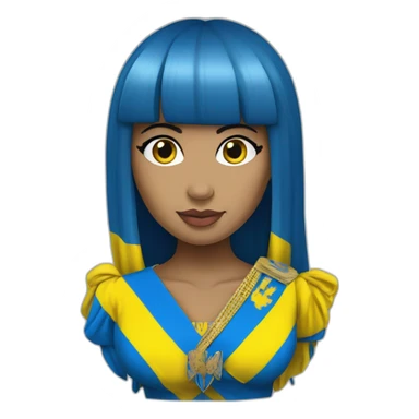 nicki minaj woth ukrainian flag on the background sticker