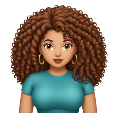 beautiful, curvy, exotic woman with big hair and confident pose sticker