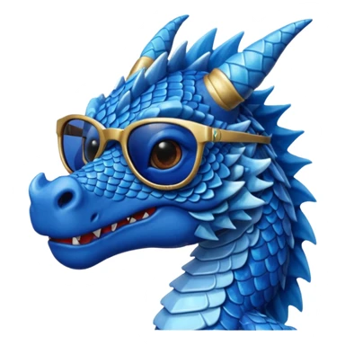 blue dragon wearing sunglasses sticker