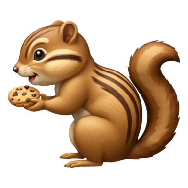side view of this iphone chipmunk emoji eating cookie; 🍪 use the SAME iphone ios cookies / chipmunk sticker