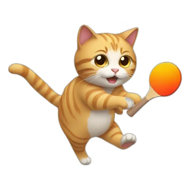 Cat playing ping pong sticker