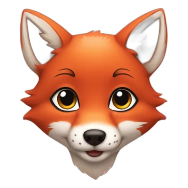 red chibi fox sticker