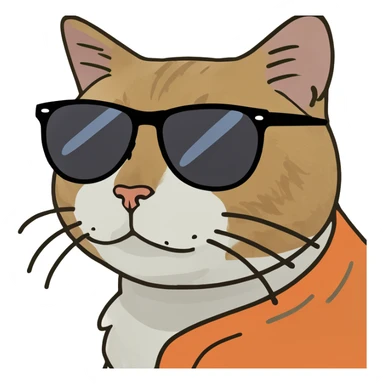 Cat with sunglasses sticker