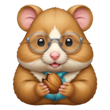 hamster holding nutz with glasses sticker
