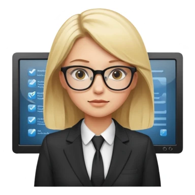blondy girl with glasses learn analytics she is so pretty and seems like director bitch of company sticker