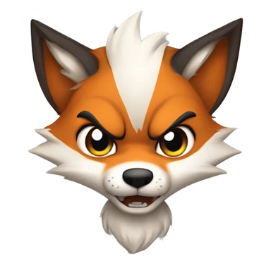 Angry Fox (chibi, cartoon, desenho) sticker