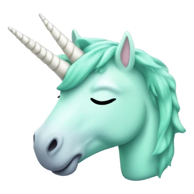 Mint green sleeping unicorn sticker