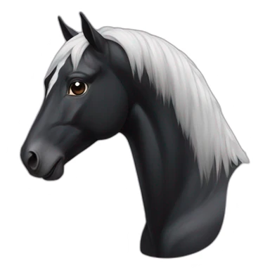 Black horse with white mark on the head sticker