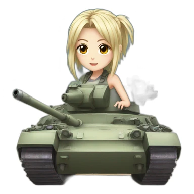 anime girls driving tanks sticker