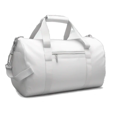 all white duffle bag with white strap sticker