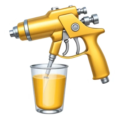 metal spray gun with clear cup attached sticker