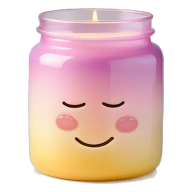 Pastel gradient hue glass jar candle with holder sticker