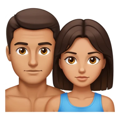 Conquer brunette couple strong sticker