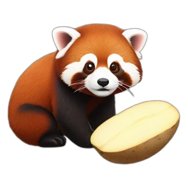 red panda potato sticker