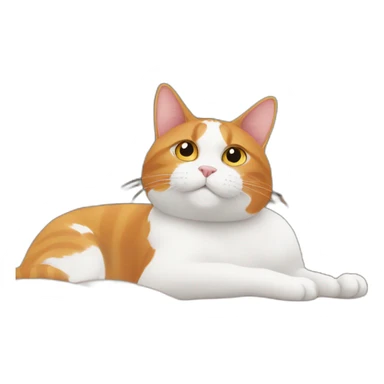 Orange and white tuxedo cat watching tv sticker