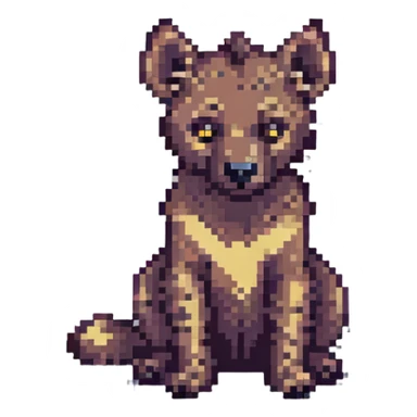 hyena sitting in pixel art style with simple background sticker