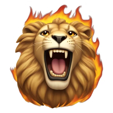 roaring lion on fire sticker