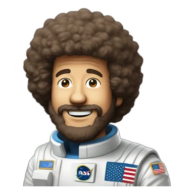 Bob Ross in space sticker