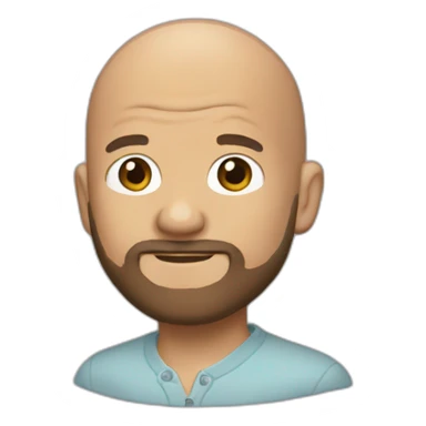 bald bob ross with bald shaved head sticker