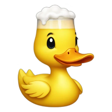 yellow duck with beer sticker