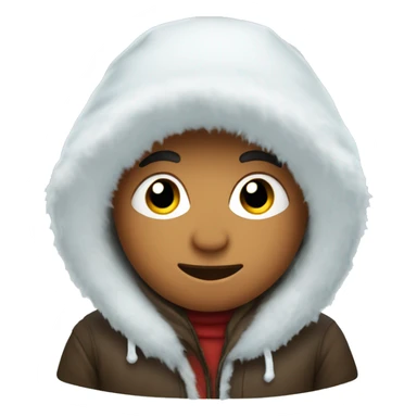 Eskimo in a hood covered with snow sticker