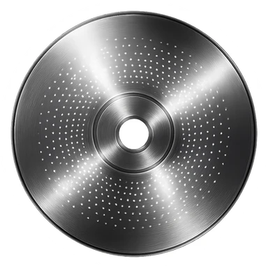 A minimalist CD disc with dot pattern, glowing effect, violet color sticker