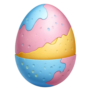 A pink blue and yellow egg sticker