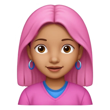 Salvadoran girl named Cecilia with pink elements, cheerful expression sticker