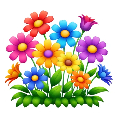 happy rainbow garden flowers  sticker