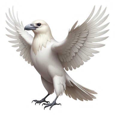 white albino raven with wings outspread sticker