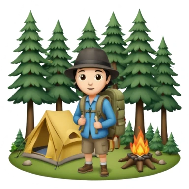 camping forest sticker