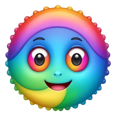 cute virus with big eyes and rainbow colors sticker
