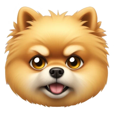 angry pomeranian with cheese sticker