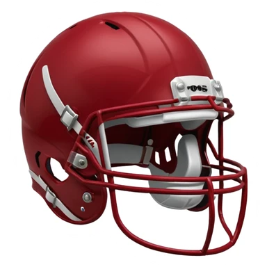 College football player helmet in a deep, dark red color sticker