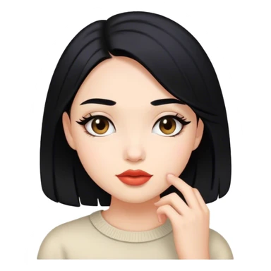 Cute girl with black hair, make it coquette  sticker