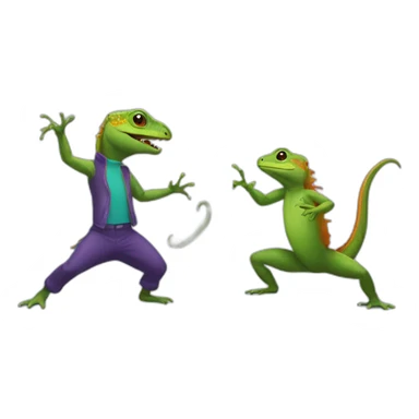 Lizard dancing with other lizard sticker