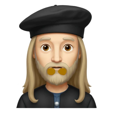 Leonardo da Vinci wear black berret hat sticker