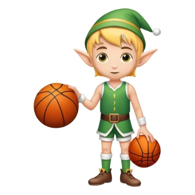 Little elf with a basketball  sticker