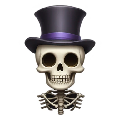 cute skeleton with a strange loope hat sticker