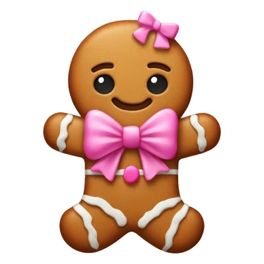 gingerbread with a pink bow sticker