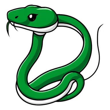Geometric Maya style snake - sneaky message, strictly white and deep dark green only, angular sharp lines sticker