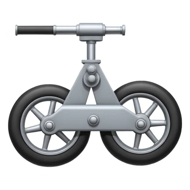 Emoji-style aircraft landing gear with a single wheel and strut, simplified design, clean lines, cartoon-like, isolated on white background, minimal shading sticker