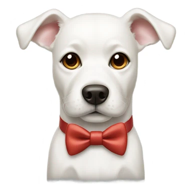 White dog wearing bow tie sticker
