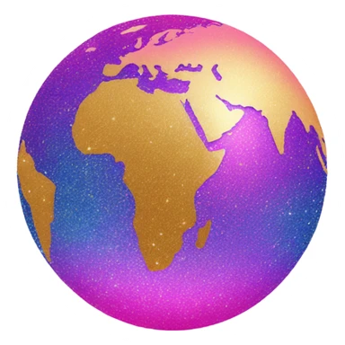 Pink ombre globe with glitter  sticker