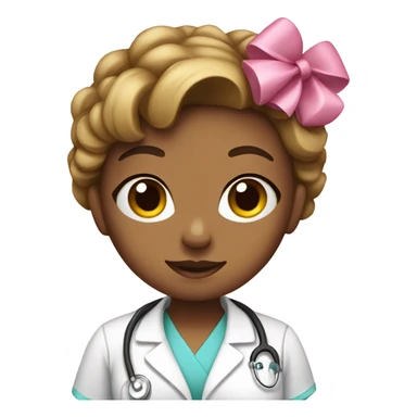 Nurse with a pink bow sticker