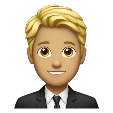 A boy in black suit sticker