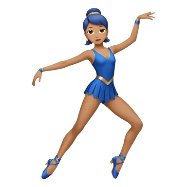 blue jazz style dance costume on light brown hair full body sticker