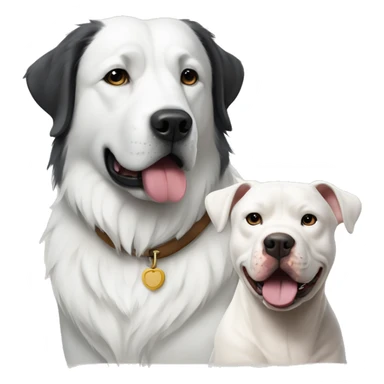 Great Pyrenees and a pitbull sitting next to each other sticker