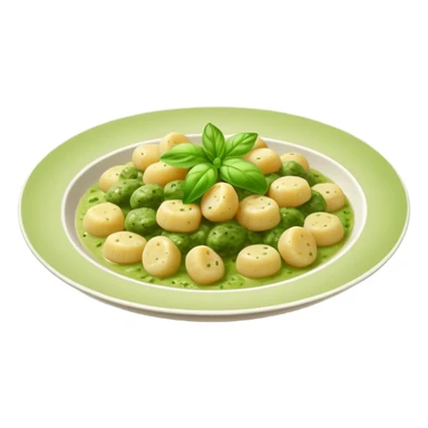 dish of gnocchi with pesto sticker