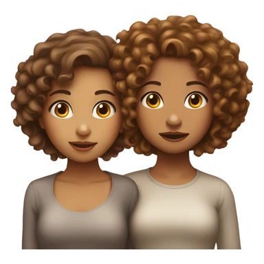  Two girls kissing one light skin one Carmel both Carly hair  sticker